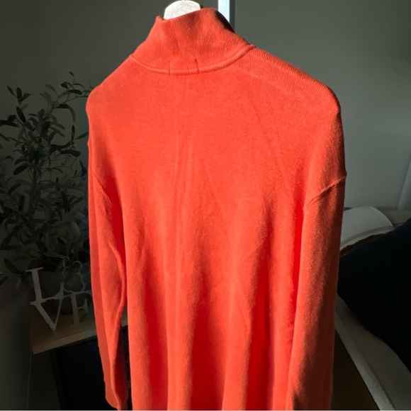 Polo Ralph Lauren 1/4 Zip Orange Pull Over Sweater Men’s Size XL - Picture 8 of 9
